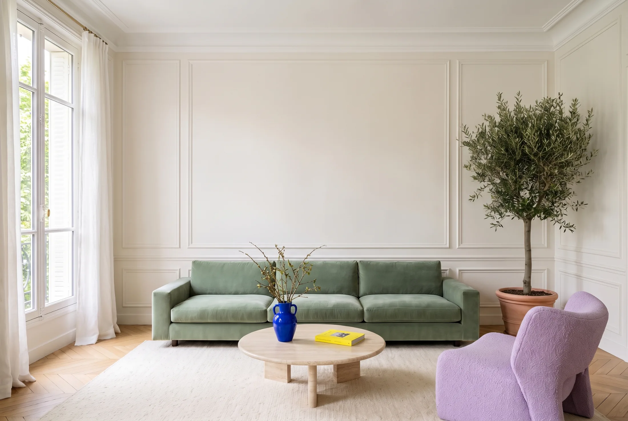The same living room with an empty wall