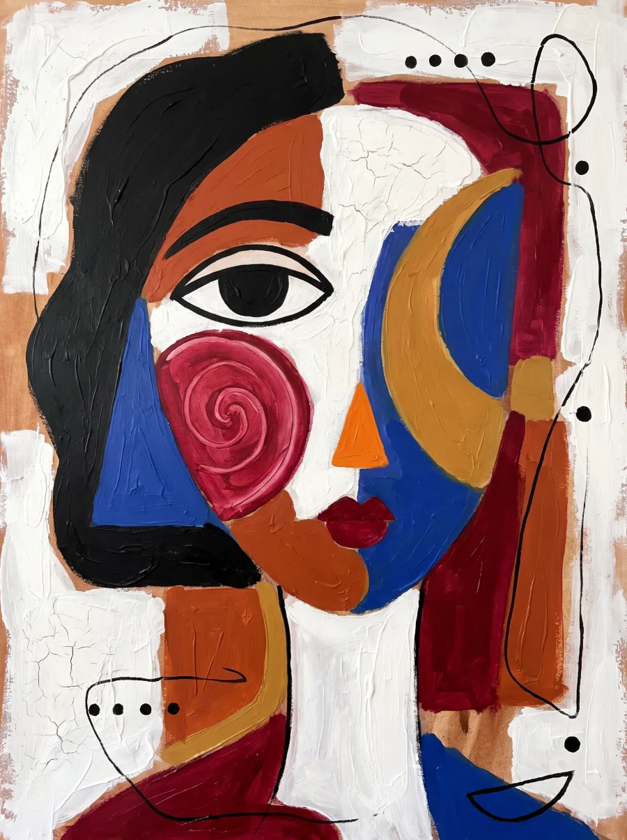 The Guest, Acrylic, marble dust and gesso on linen